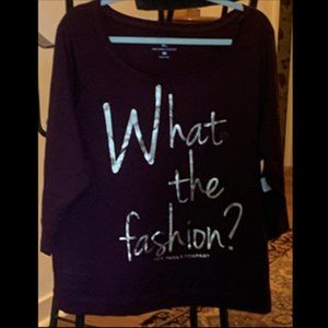 NY & Co - Maroon "What the Fashion?" Sweatshirt XL NWT